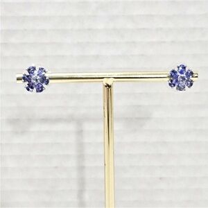 Tanzanite Natural Floral Stud Earrings • 925 Sterling Silver • 1.79 CTW • NWOT